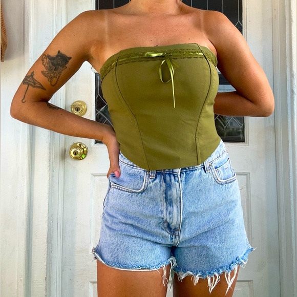 Strapless Femme Trim Corset Top - Picture 1 of 9